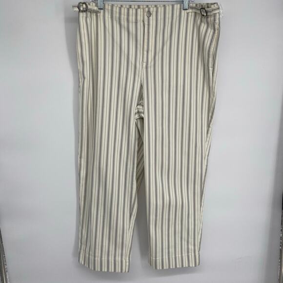 Talbots Pants Women’s 16 Straight Ankle Jean Hillside Stripe Classic Traditional - Picture 2 of 11
